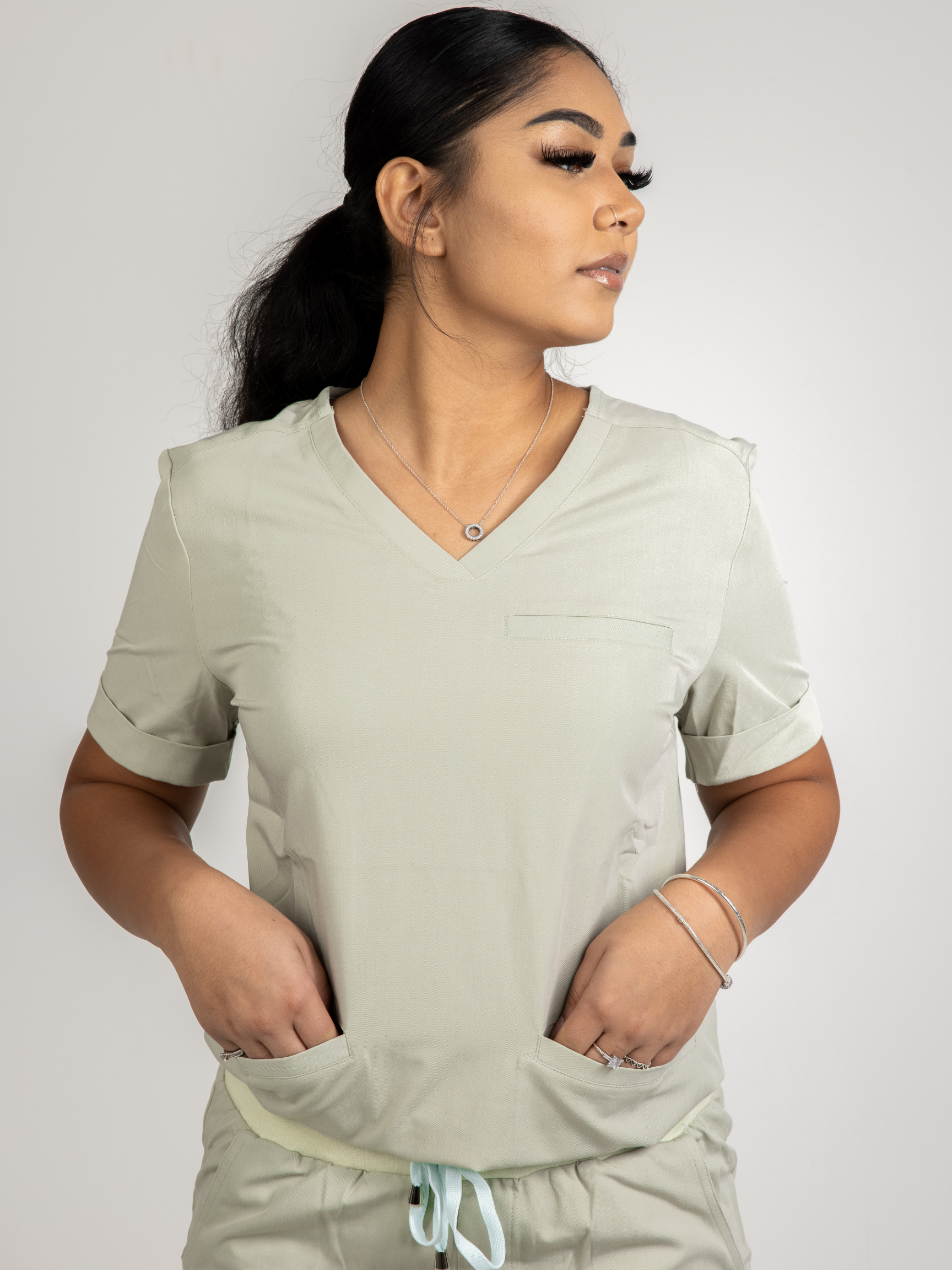 Scrub top-Sage