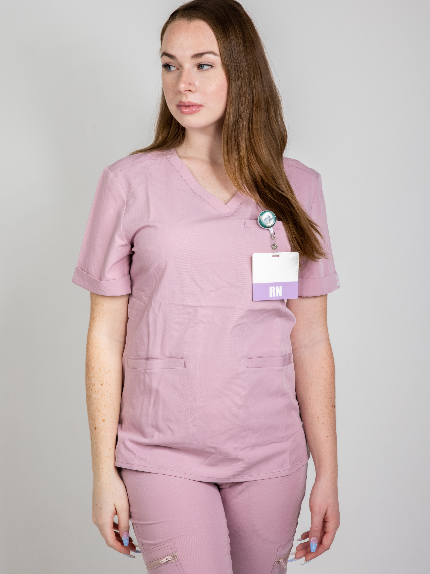 Scrub Top-Dusty pink